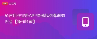 如何用作业帮APP快速找到薄弱知识点【操作指南】