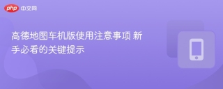 高德地图车机版使用注意事项 新手必看的关键提示