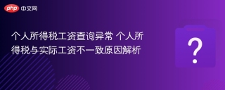个人所得税工资查询异常 个人所得税与实际工资不一致原因解析