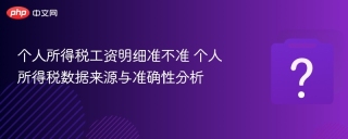 个人所得税工资明细准不准 个人所得税数据来源与准确性分析