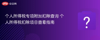 个人所得税专项附加扣除查询 个人所得税扣除项目查看指南