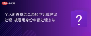 个人所得税怎么添加申诉或异议处理_被冒用身份申报处理方法