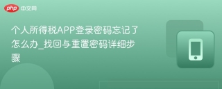 个人所得税APP登录密码忘记了怎么办_找回与重置密码详细步骤