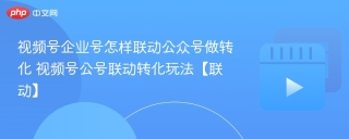 视频号企业号怎样联动公众号做转化 视频号公号联动转化玩法【联动】