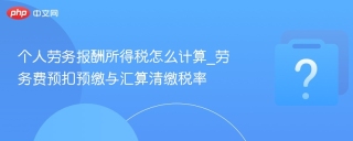 个人劳务报酬所得税怎么计算_劳务费预扣预缴与汇算清缴税率