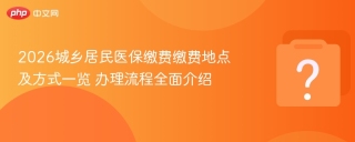 2026城乡居民医保缴费缴费地点及方式一览 办理流程全面介绍