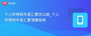 个人所得税年度汇算怎么做_个人所得税年度汇算清缴指南
