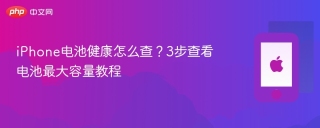 iPhone电池健康怎么查？3步查看电池最大容量教程