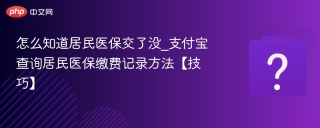 怎么知道居民医保交了没_支付宝查询居民医保缴费记录方法【技巧】