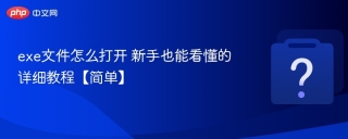exe文件怎么打开 新手也能看懂的详细教程【简单】 - php中文网