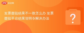 发票查验结果不一致怎么办 发票查验平台结果说明与解决办法