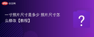 一寸照片尺寸是多少 照片尺寸怎么修改【教程】 - php中文网