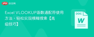 Excel VLOOKUP函数通配符使用方法，轻松实现模糊搜索【高级技巧】