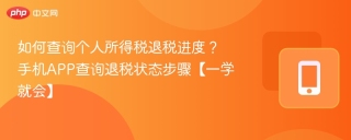 如何查询个人所得税退税进度？手机APP查询退税状态步骤【一学就会】