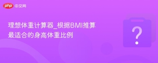 理想体重计算器_根据BMI推算最适合的身高体重比例 - php中文网