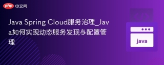 Java Spring Cloud服务治理_Java如何实现动态服务发现与配置管理