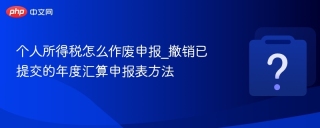 个人所得税怎么作废申报_撤销已提交的年度汇算申报表方法