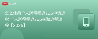 怎么使用个人所得税退app申请退税 个人所得税退app获取退税流程【2026】