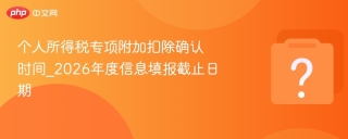 个人所得税专项附加扣除确认时间_2026年度信息填报截止日期