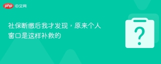 社保断缴后我才发现，原来个人窗口是这样补救的