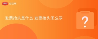 发票抬头是什么 发票抬头填写什么内容 - php中文网