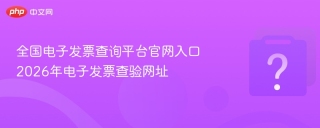 全国电子发票查询平台官网入口 2026年电子发票查验网址