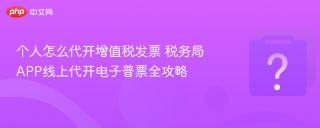 个人怎么代开增值税发票 税务局APP线上代开电子普票全攻略