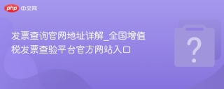 发票查询官网地址详解_全国增值税发票查验平台官方网站入口 - php中文网