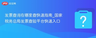 发票查询在哪里查快速指南_国家税务总局发票查验平台快速入口