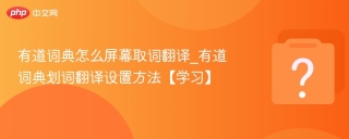 有道词典怎么屏幕取词翻译_有道词典划词翻译设置方法【学习】