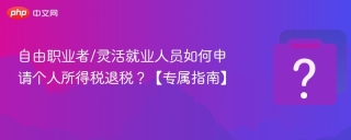 自由职业者/灵活就业人员如何申请个人所得税退税？【专属指南】