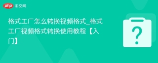 格式工厂怎么转换视频格式_格式工厂视频格式转换使用教程【入门】
