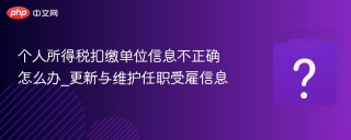 个人所得税扣缴单位信息不正确怎么办_更新与维护任职受雇信息