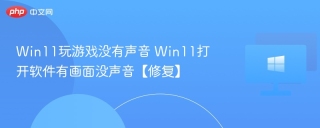 Win11玩游戏没有声音 Win11打开软件有画面没声音【修复】
