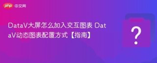 DataV大屏怎么加入交互图表 DataV动态图表配置方式【指南】