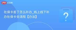 社保卡丢了怎么补办_线上线下补办社保卡全流程【办法】