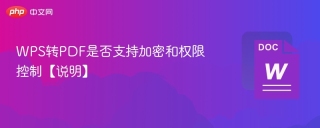 WPS转PDF是否支持加密和权限控制【说明】
