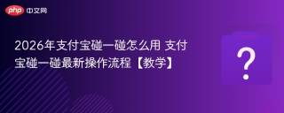 2026年支付宝碰一碰怎么用 支付宝碰一碰最新操作流程【教学】