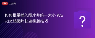 如何批量插入图片并统一大小 word文档图片快速排版技巧 - php中文网