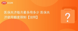 医保共济每月最多用多少 医保共济使用额度限制【说明】 - php中文网