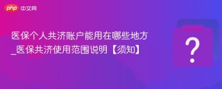 医保个人共济账户能用在哪些地方_医保共济使用范围说明【须知】 - php中文网
