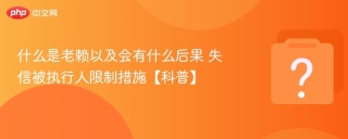 什么是老赖以及会有什么后果 失信被执行人限制措施【科普】 - php中文网