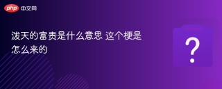 泼天的富贵是什么意思 这个梗是怎么来的