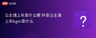 公主请上车是什么梗 抖音公主请上车bgm是什么