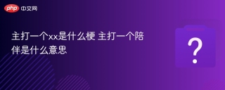 主打一个xx是什么梗 主打一个陪伴是什么意思 - php中文网