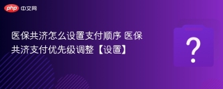 医保共济怎么设置支付顺序 医保共济支付优先级调整【设置】