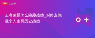 王者荣耀怎么隐藏战绩_对好友隐藏个人主页历史战绩 - php中文网