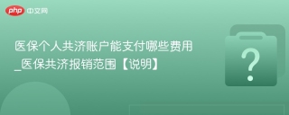医保个人共济账户能支付哪些费用_医保共济报销范围【说明】 - php中文网