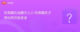 旺商聊在线聊天入口 旺商聊官方网站网页版登录