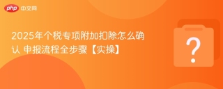 2025年个税专项附加扣除怎么确认 申报流程全步骤【实操】